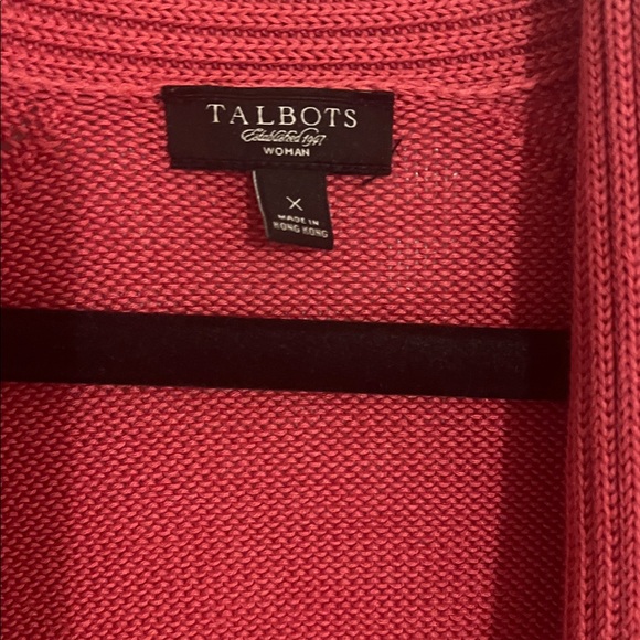 Talbots Salmon/coral open front short sleeve size X sweater Excellent condition - Picture 4 of 6